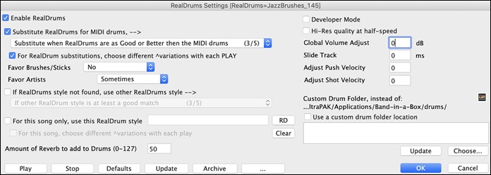 RealDrums Settings 